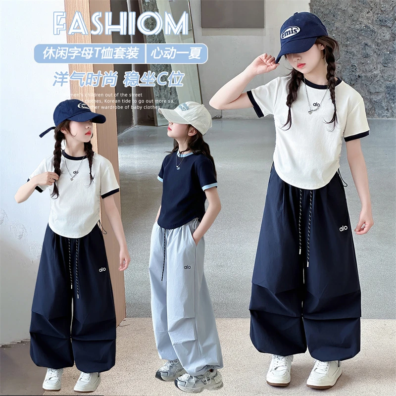 女童裤子夏季薄款阔腿裤大儿童装洋气炸街6-12岁小女孩潮范休闲裤