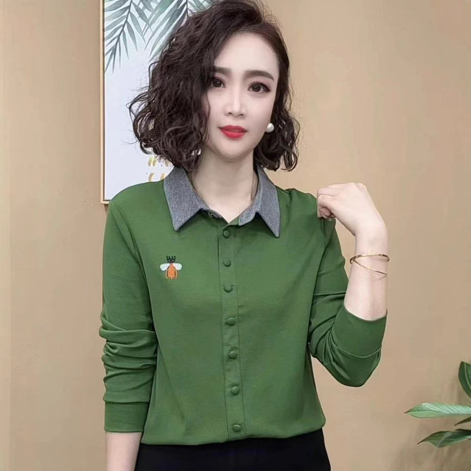 洋气直播爆款时尚春季国风新品时尚百搭减龄显瘦长袖打底衫女上衣