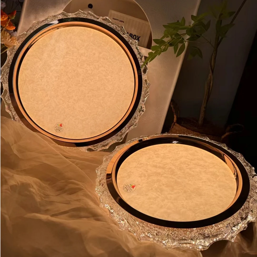 日照金山新款卧室双层圆形亚克力吸顶灯房间客厅轻奢简约意式风格