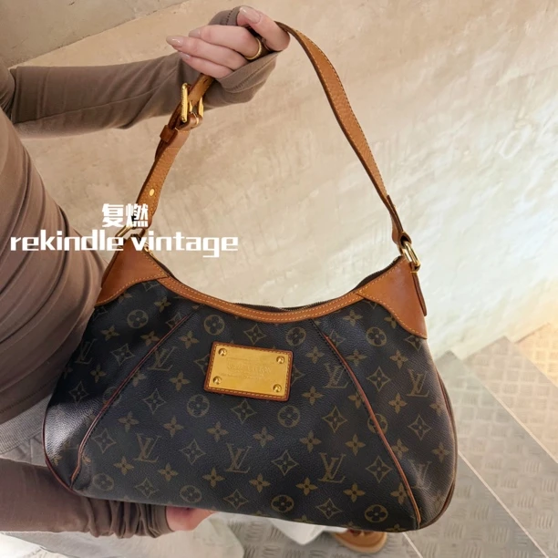 95新 LouisVuitton/路易威登 复燃精选/老花小号金牌南瓜单肩包