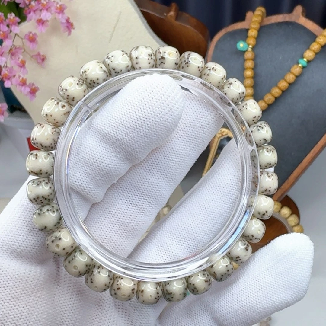 吊坠星月菩提卡8瓷白通体留白单圈