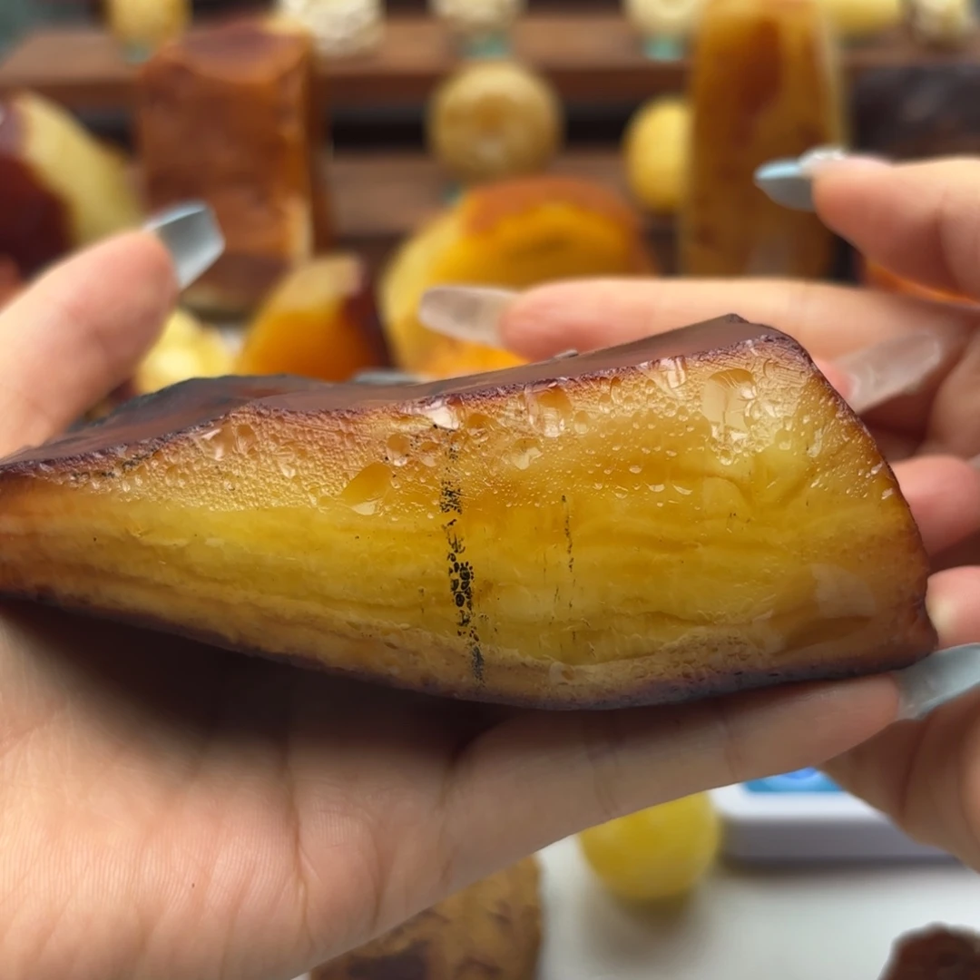 ღ***꧔定制琥珀未镶嵌不退不换