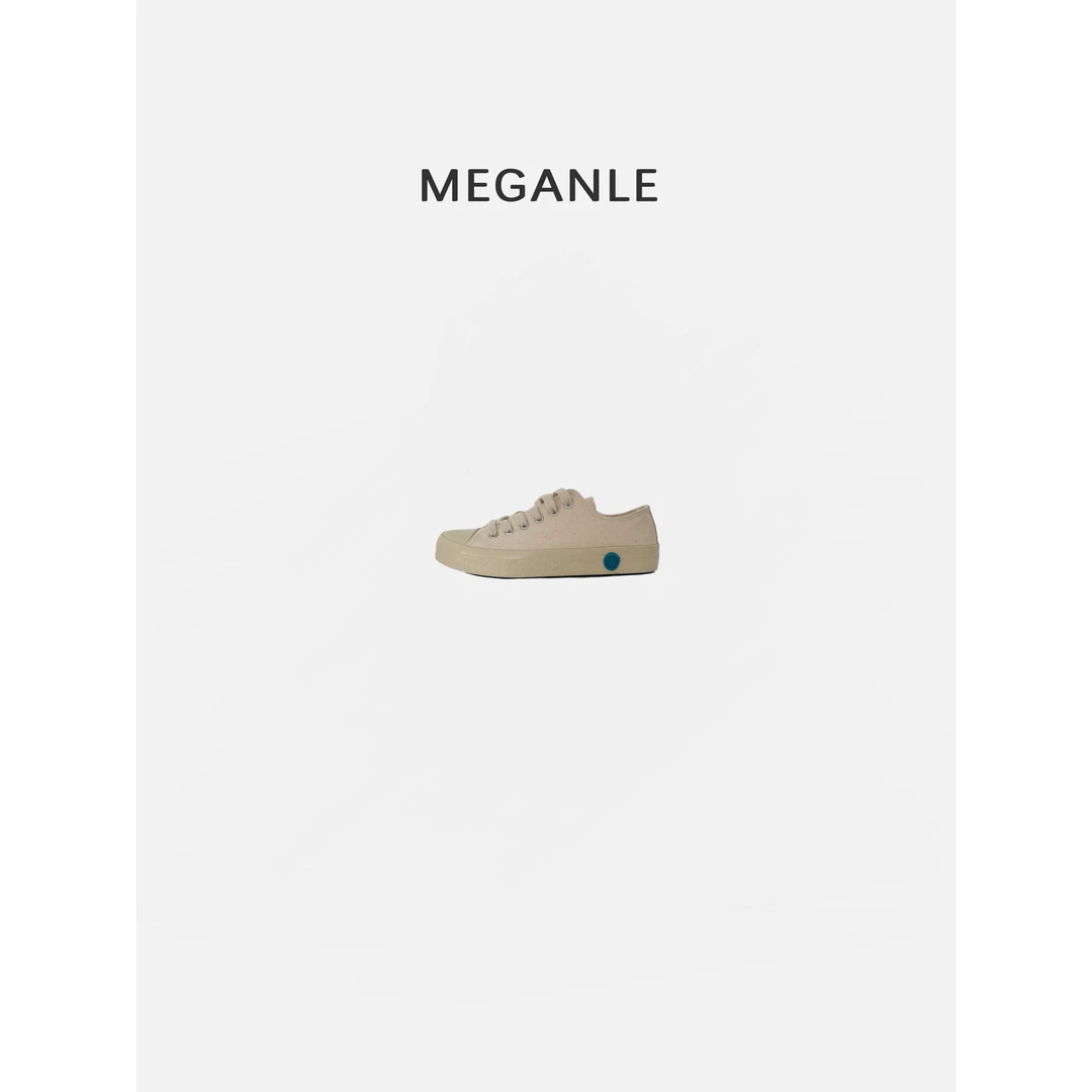 【小白鞋】MEGANLE 简约休闲百搭蓝底低帮硫化帆布鞋PX025005