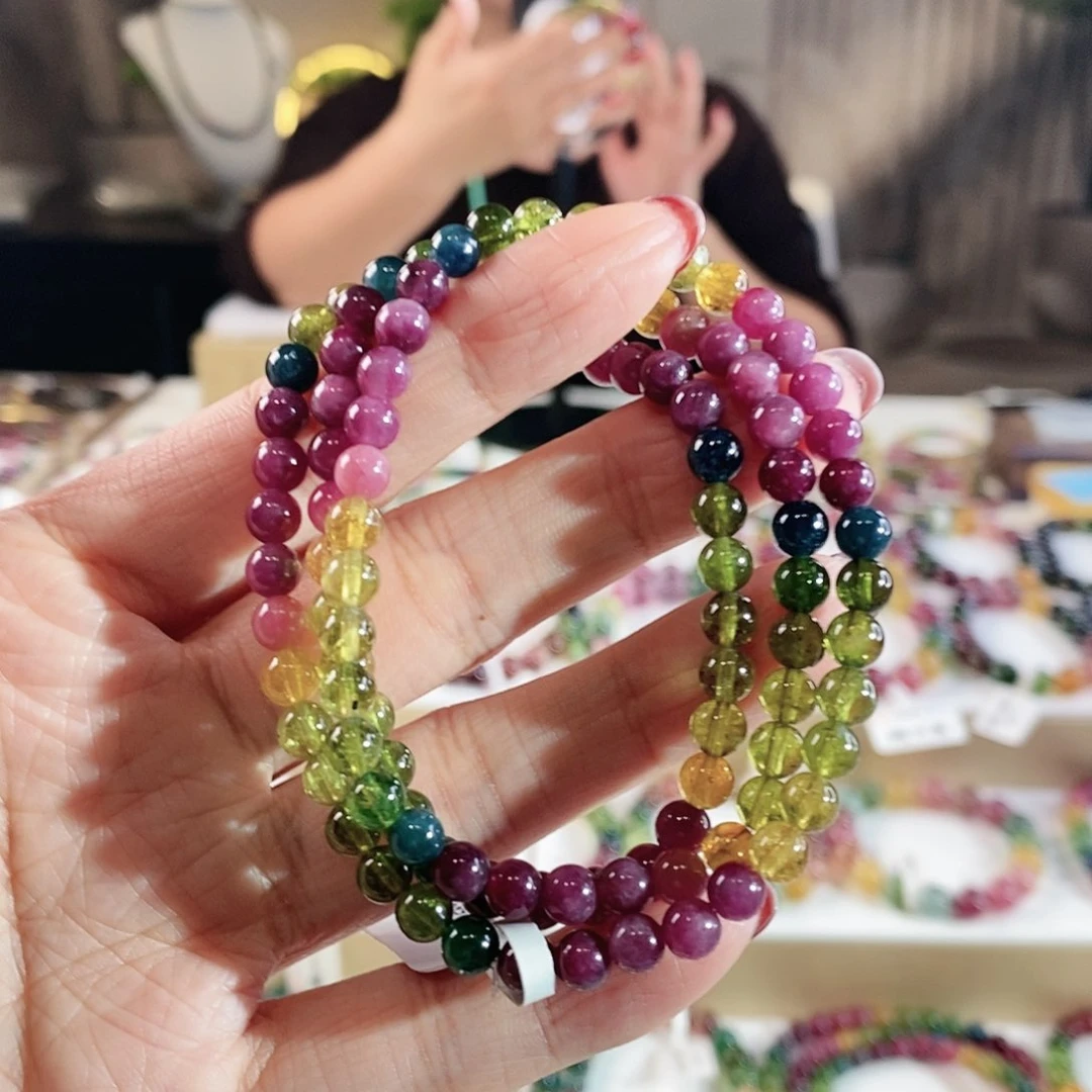 碧玺手串未镶嵌G2350三圈颜色微差