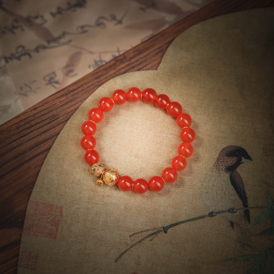 【博姐臻选】灿年·南红冰红18K传世级手串S5264