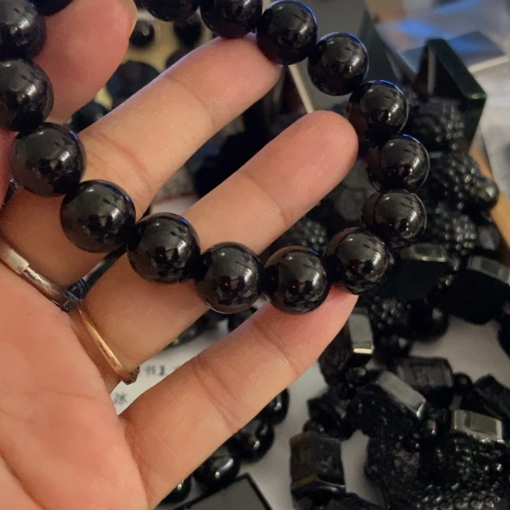 翡翠未镶嵌手链墨翠13