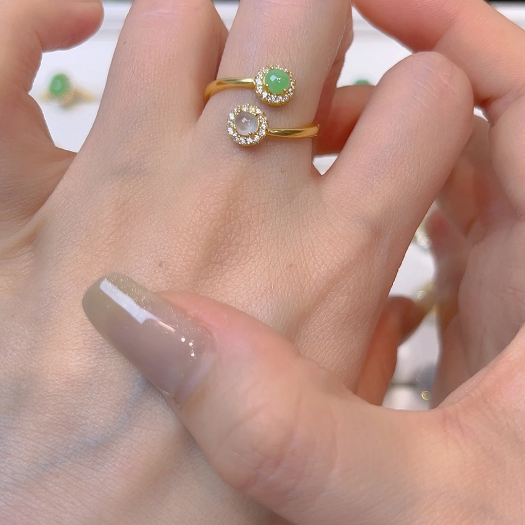 翡翠银S925镶嵌戒指