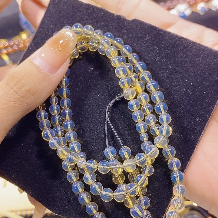 蓝珀未镶嵌珠宝奇石墨西哥蓝珀佛珠5