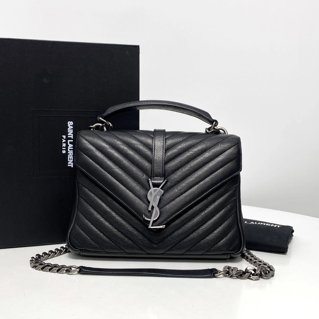 99新 YSL/圣罗兰 小野专属 圣罗兰黑银小号邮差THQW154