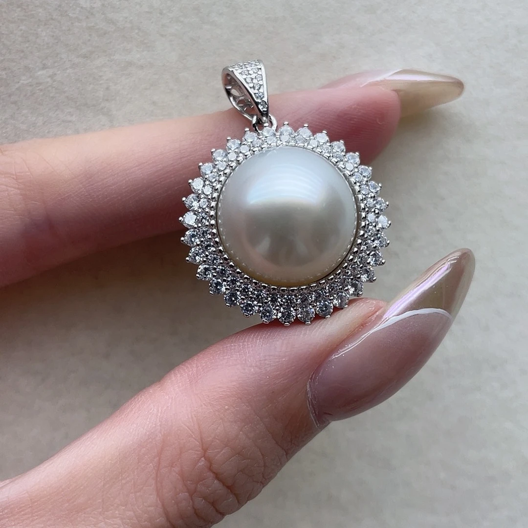 银S925镶嵌吊坠42海水珍珠
