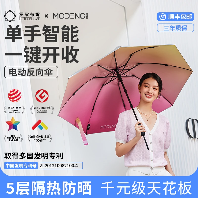 【电动反向不湿车】智能晴雨伞太阳伞折叠全自动遮阳抗风防晒伞
