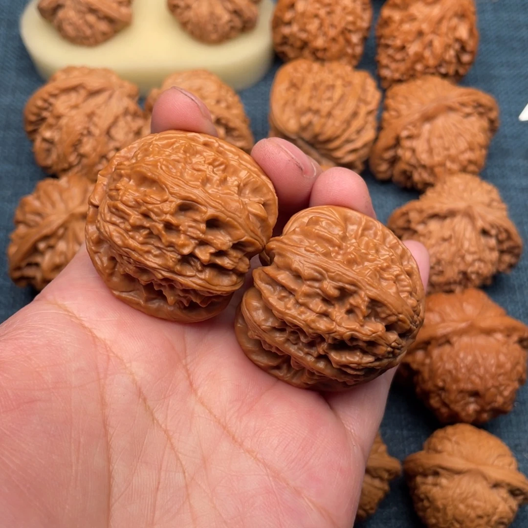 把件文玩核桃40老树无药白狮子全品