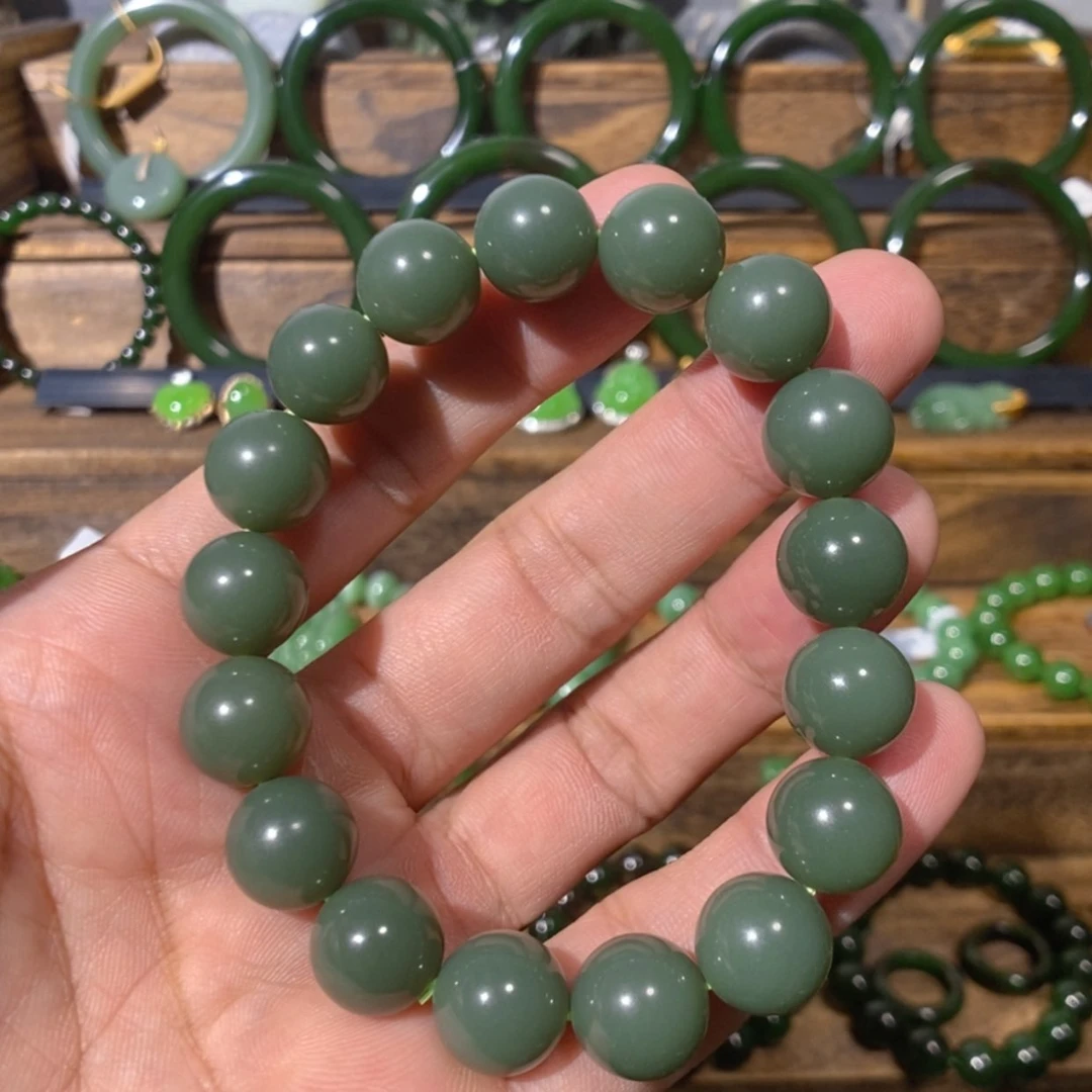 【闪购商品】吊坠(不含链)未镶嵌和田玉阿富汗鸭蛋青手串12