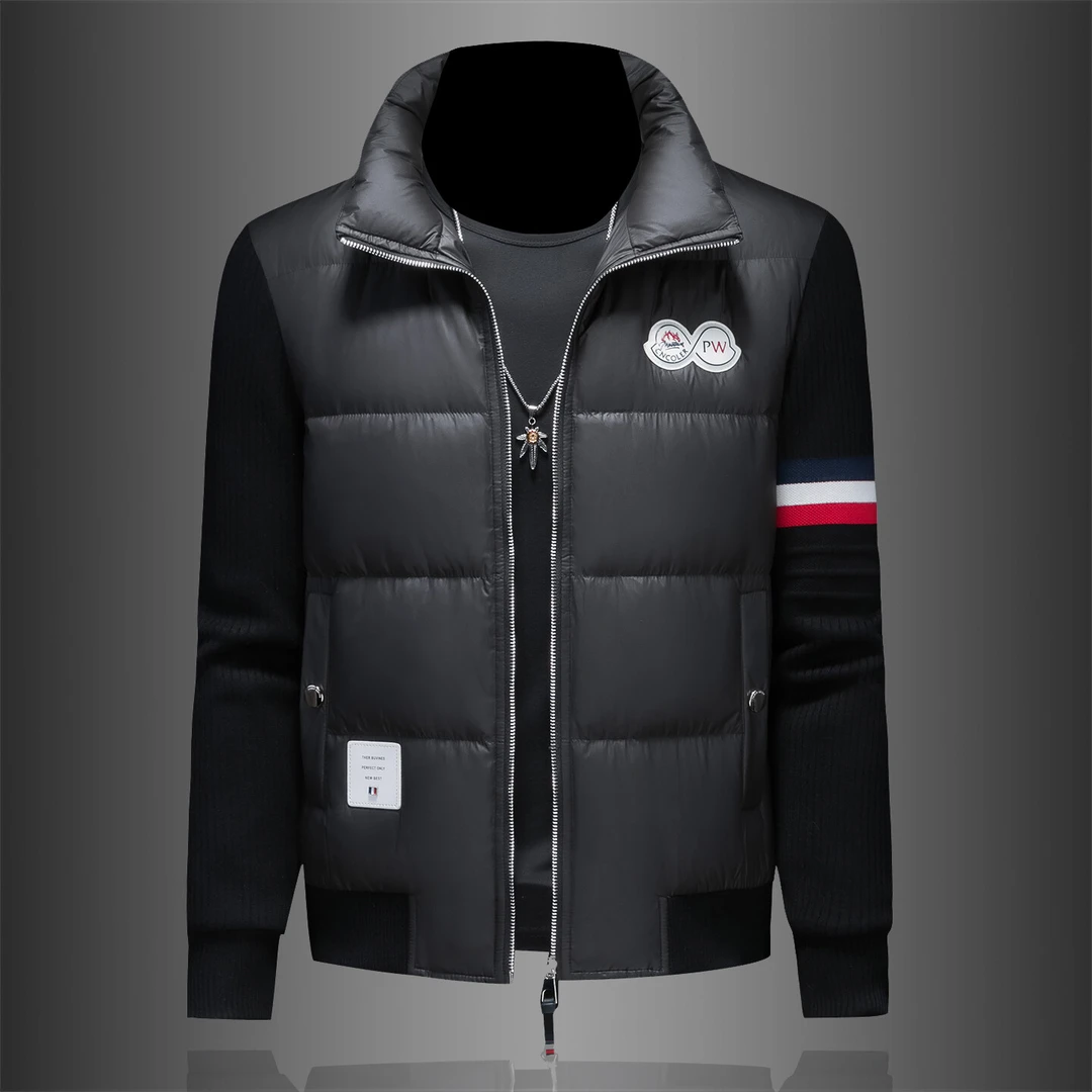 BOTEMER/比提米尔欧洲站冬季拼接针织袖白鸭绒羽绒服男士加厚外套