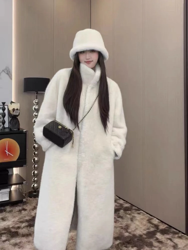 冬季新款貂绒加厚外套气质网红韩版休闲立领女时尚环保毛毛大衣6