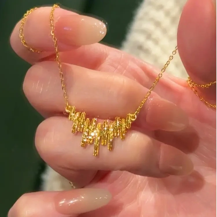 合金项链 碎冰冰律动音符项链女轻奢气质高级感精美锁骨链