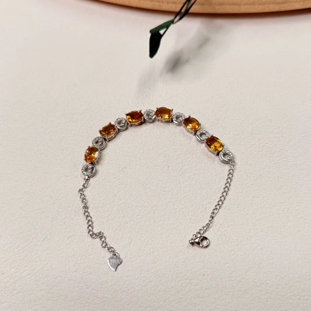 【六六中古】孤品s925黄水晶手链th9262手围18以内