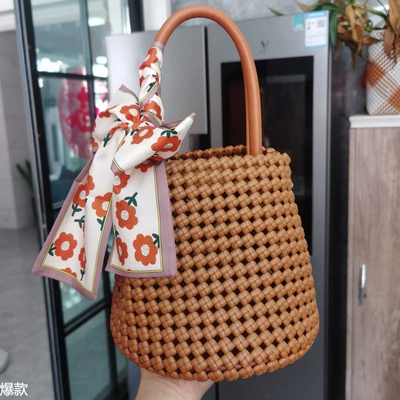 （晴晴妈家）材料包藤条手工编织双肩包斜肩包单肩手拿包圆形包