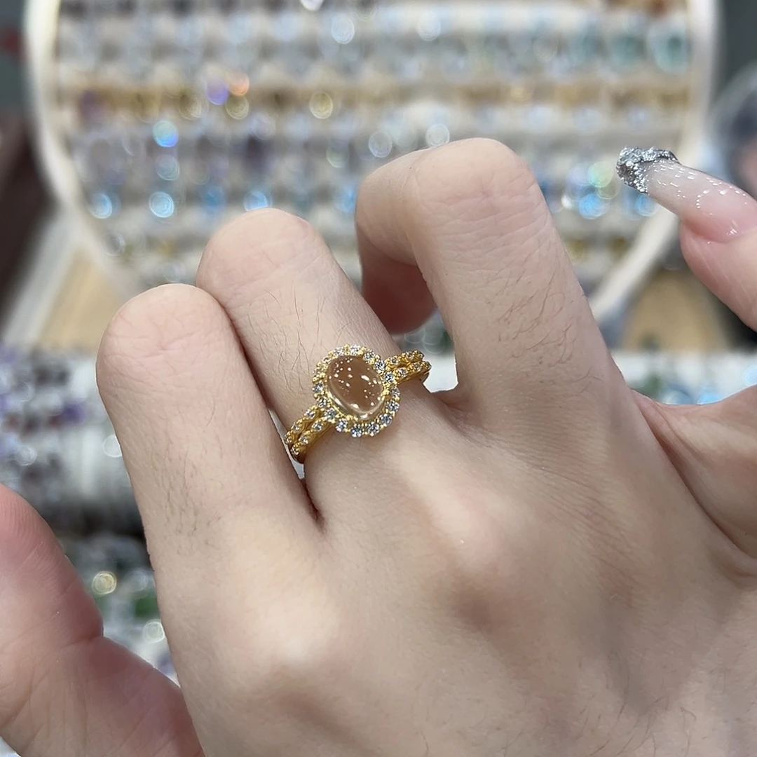 董****银S925镶嵌戒指黄晶