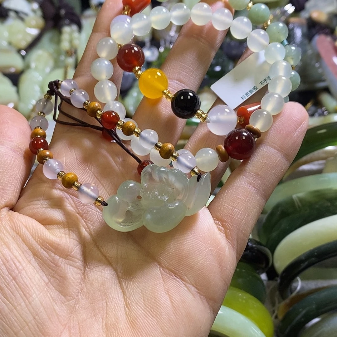 岫玉未镶嵌手绳三个