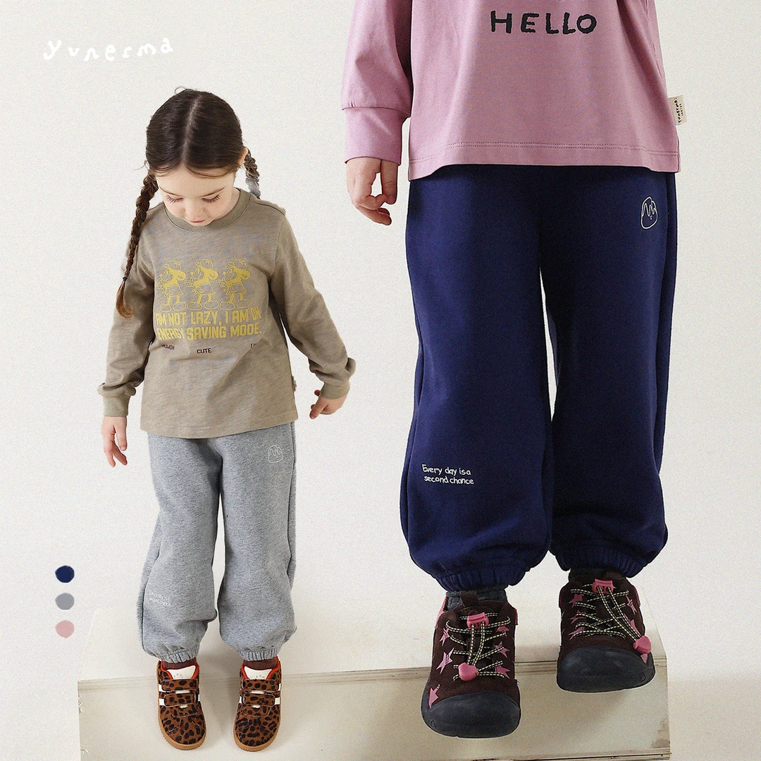 宝宝秋季新款百搭束口休闲裤允儿妈女童纯棉运动裤儿童春秋裤子潮