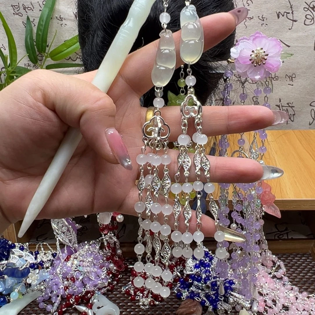蛇纹石玉合金发饰