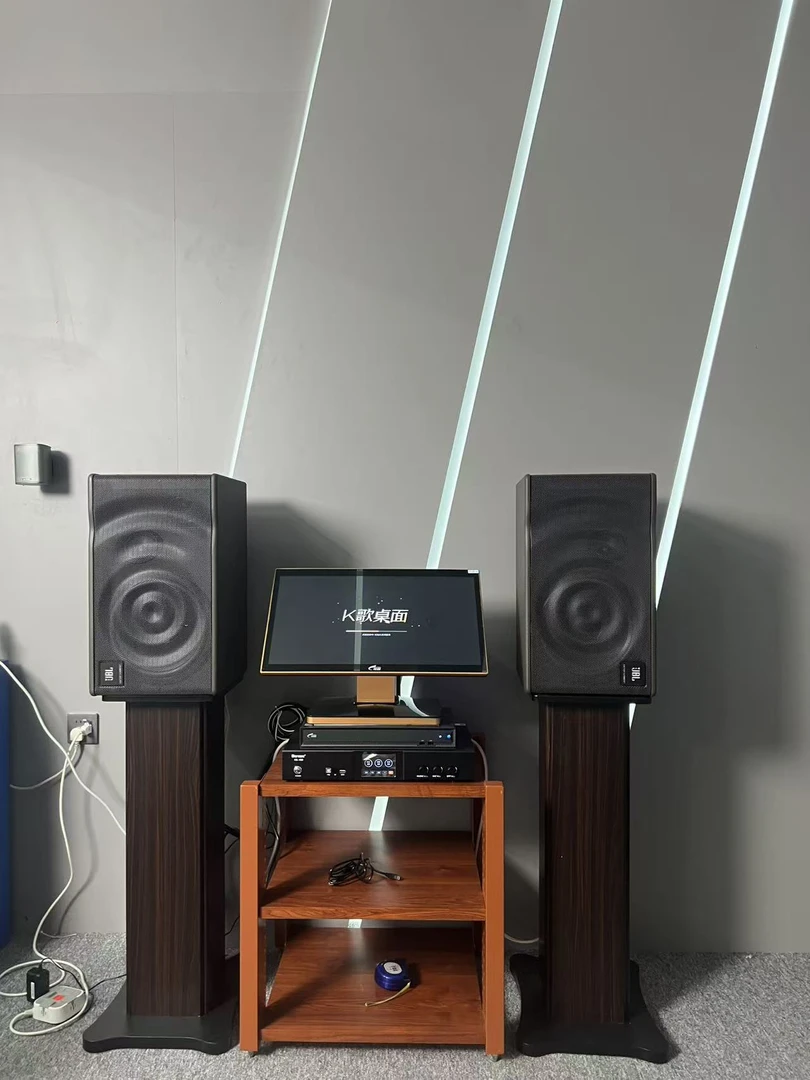 全新正品JBLMK12+视易点歌机+三合一功放+木脚架家庭KTV音响套装