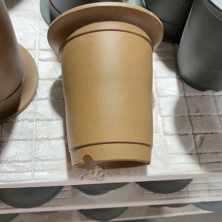 紫砂花盆夜**语微瑕线条签桶青段