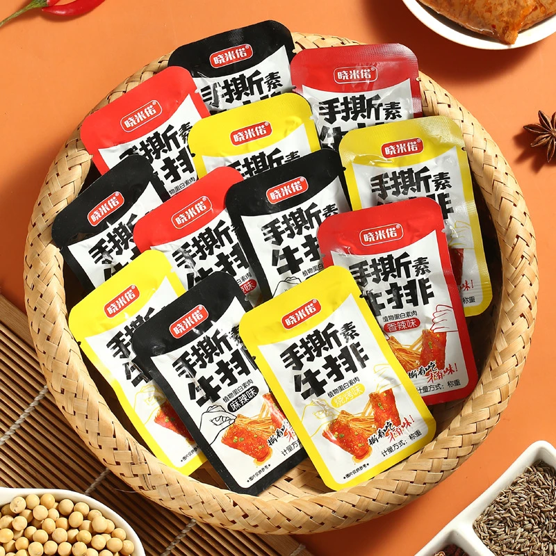 100包晓米偌手撕素牛排网红素肉零食办公室休闲食品小吃豆干零食