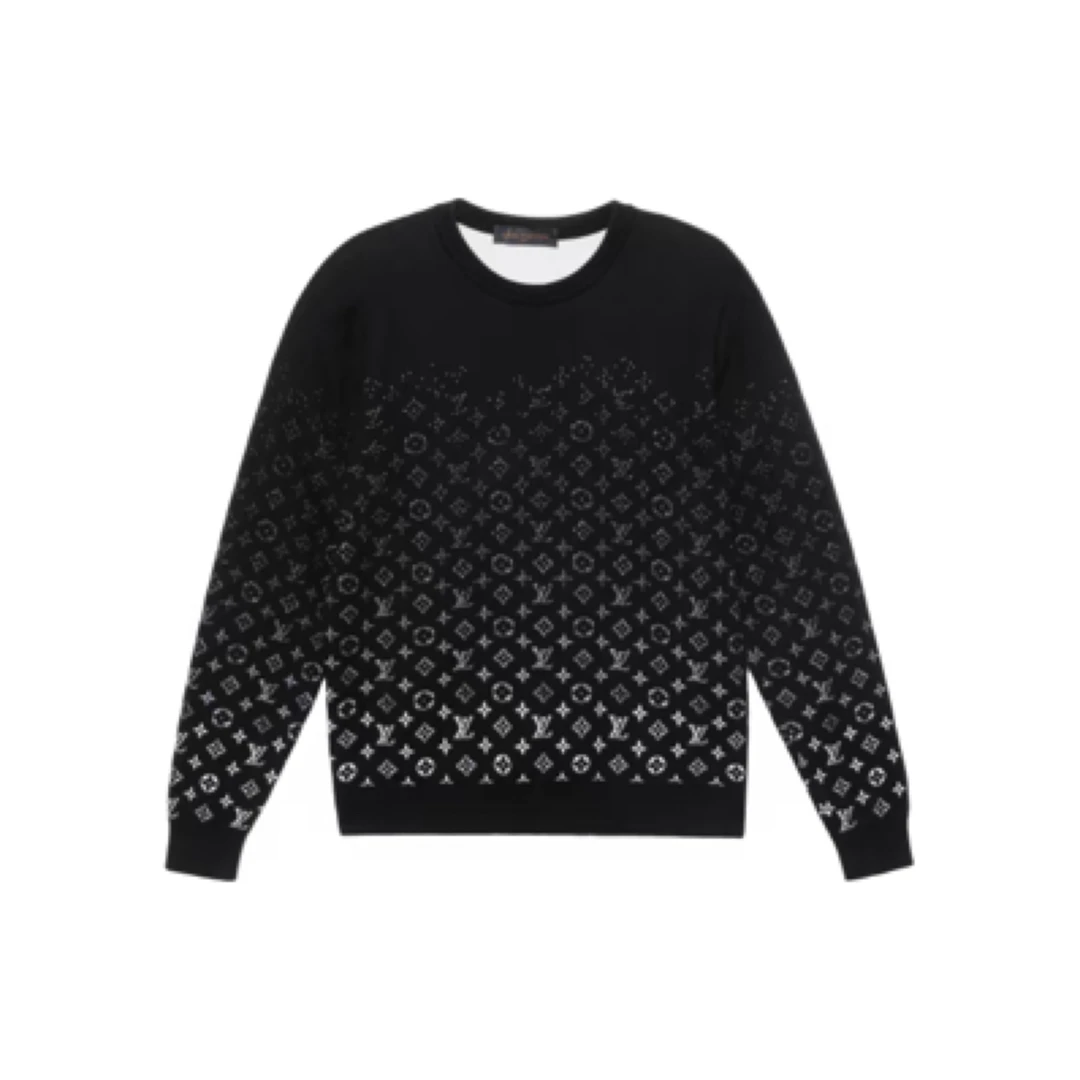 全新未使用 LouisVuitton/路易威登 老花渐变圆领长袖/L码/7888