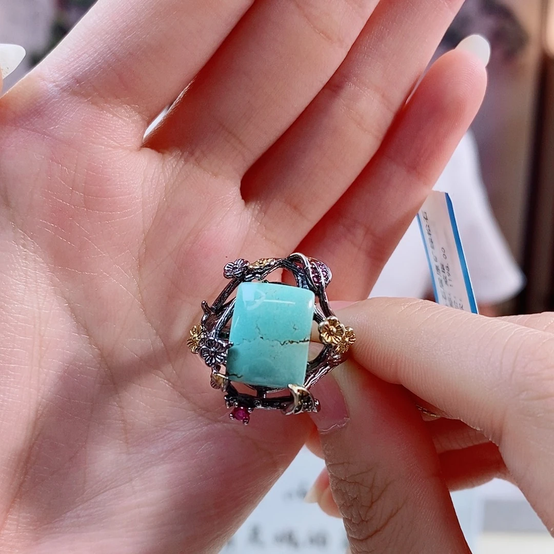 银S925镶嵌绿松石珠宝奇石