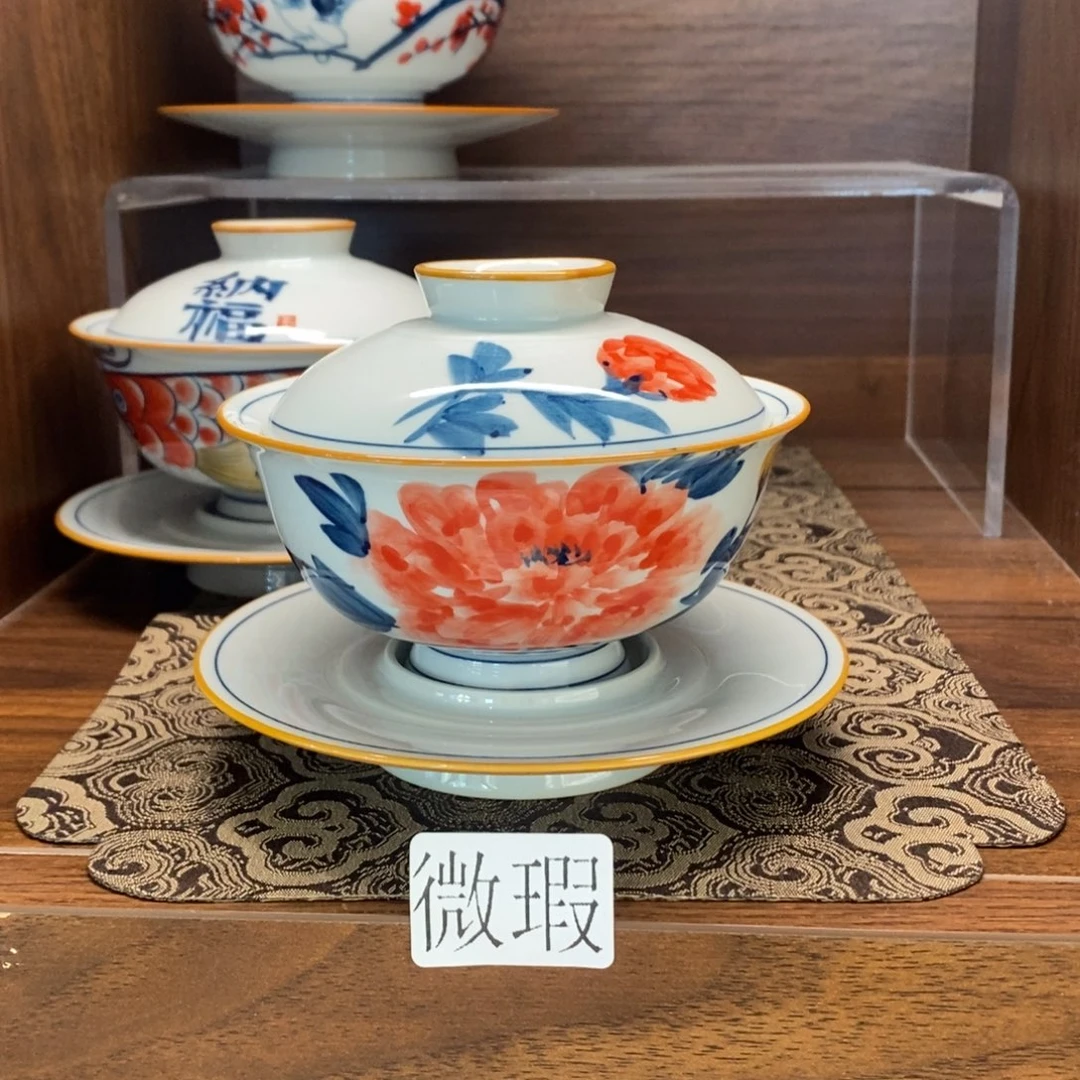 釉下彩老陶泥手工绘制