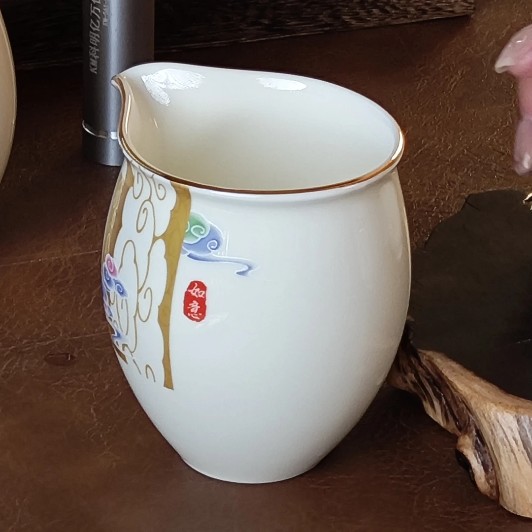 【如意 公道杯】硅元瓷器 如意茶盖碗泡茶品茶中式国风陶瓷