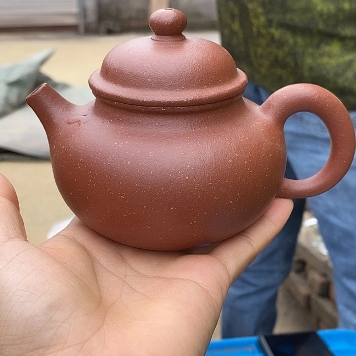 蜉***地紫砂茶壶红降坡容天260左右的容量微微瑕