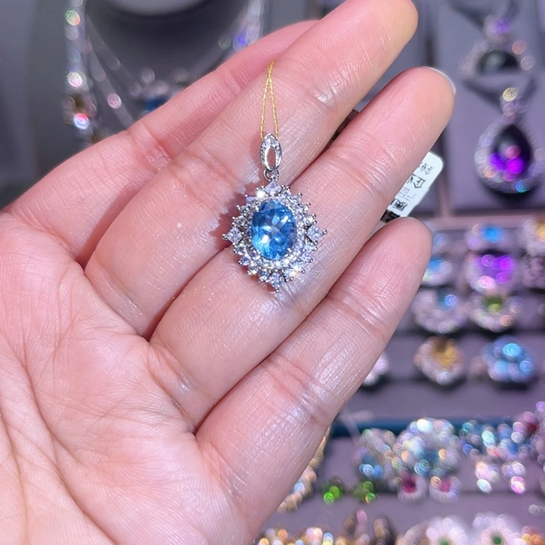 【闪购商品】托帕石吊坠(赠链)银S925镶嵌