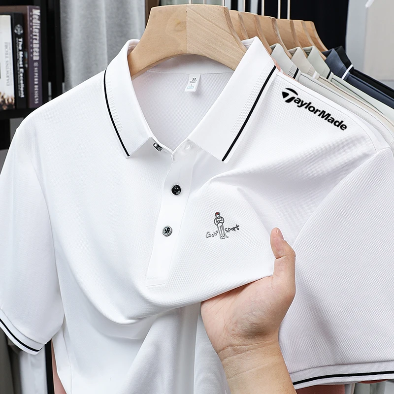 Taylormade泰勒梅高尔夫夏季服装男士翻领短袖T恤运动休闲POLO衫