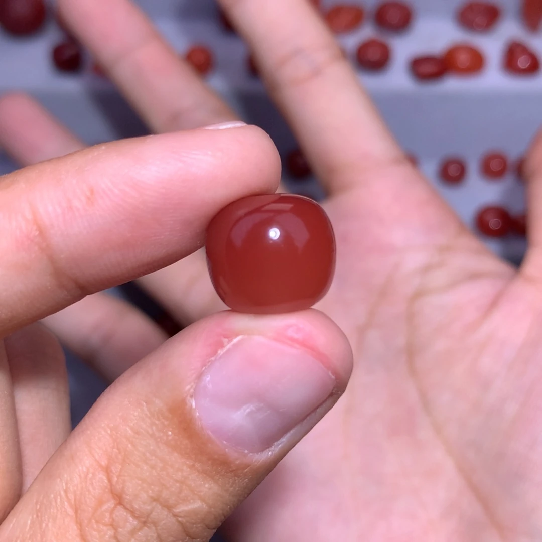 瑞***宠南红玛瑙老型13×12未镶嵌微沙带