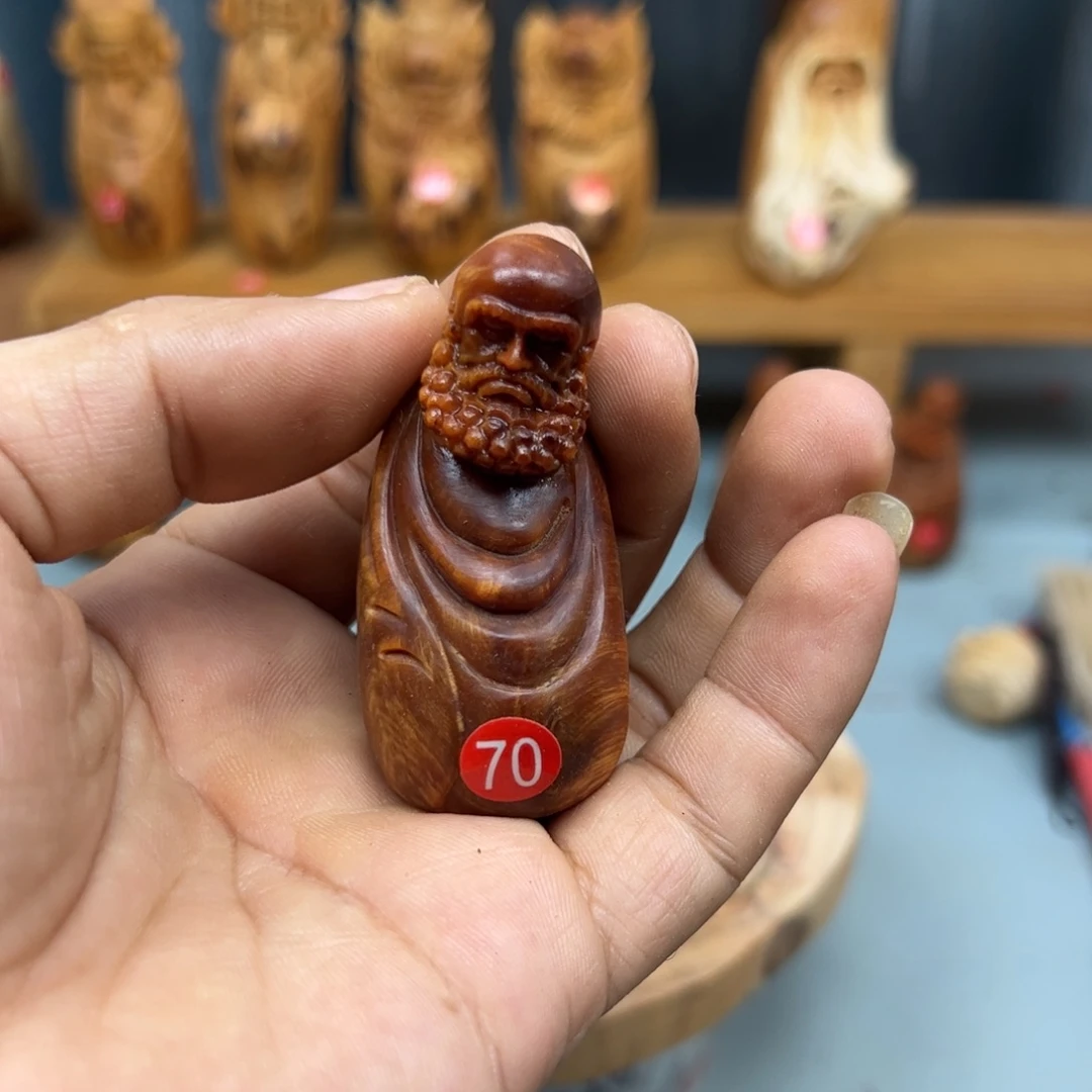 野***草木崖柏木摆件手把件