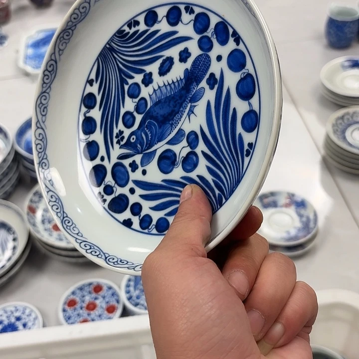 瓷片青花鱼藻大胡乘景德镇