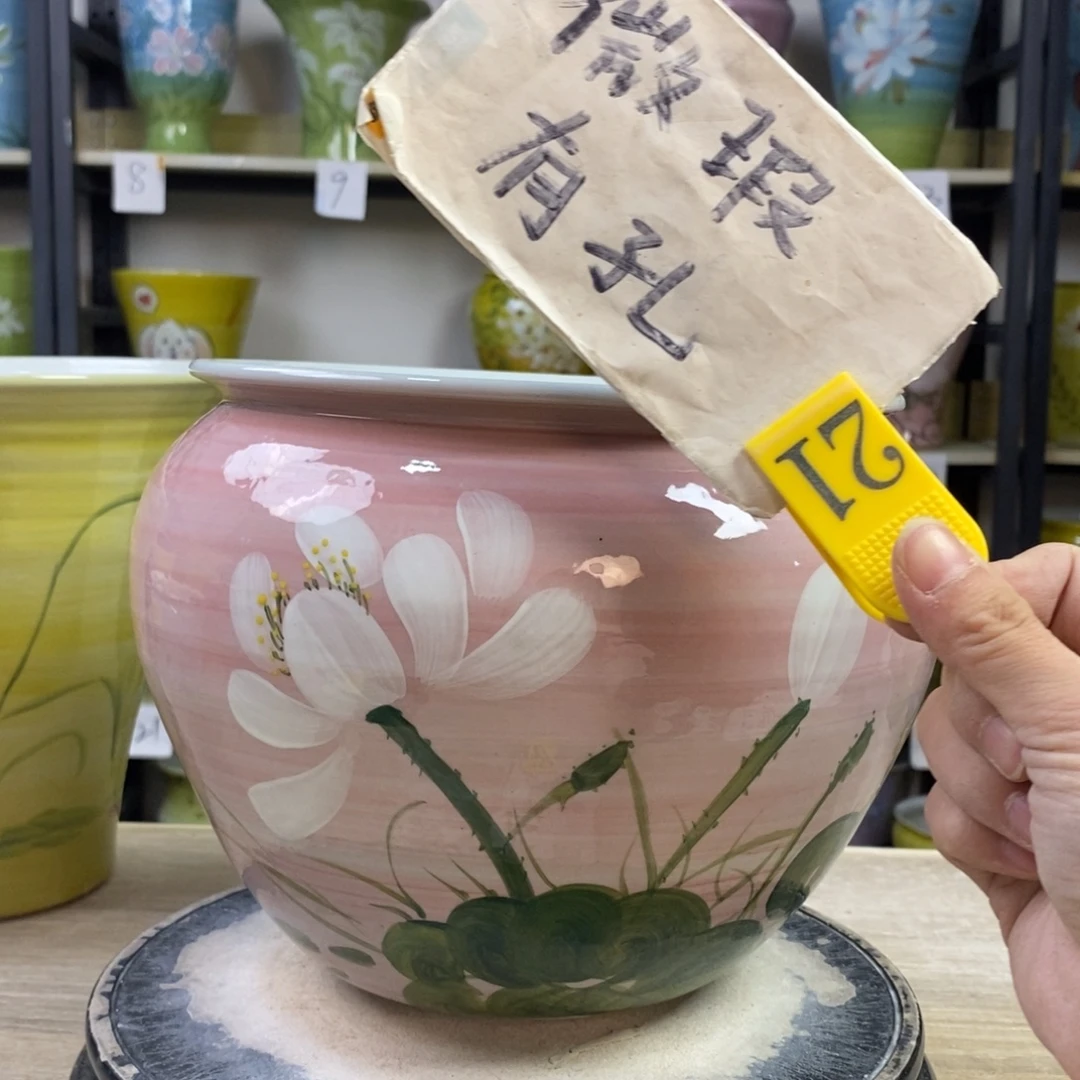 景德镇手工手绘陶瓷花盆
