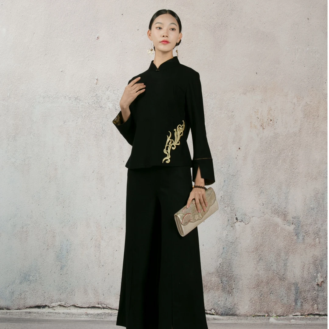 【套装】玄之又玄上衣913214011+玉江南裤子942128287新中式冬装