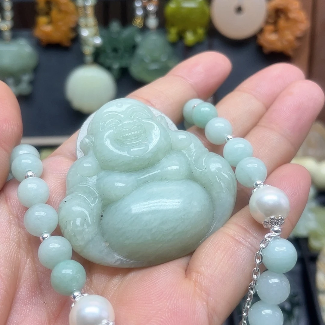 未镶嵌蛇纹石玉项链