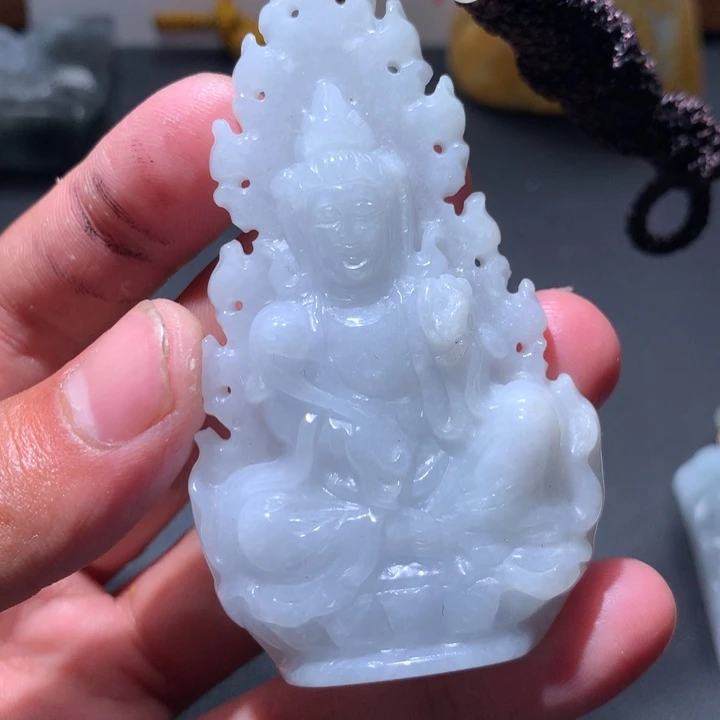 翡翠未镶嵌颈饰保真天然a货翡翠