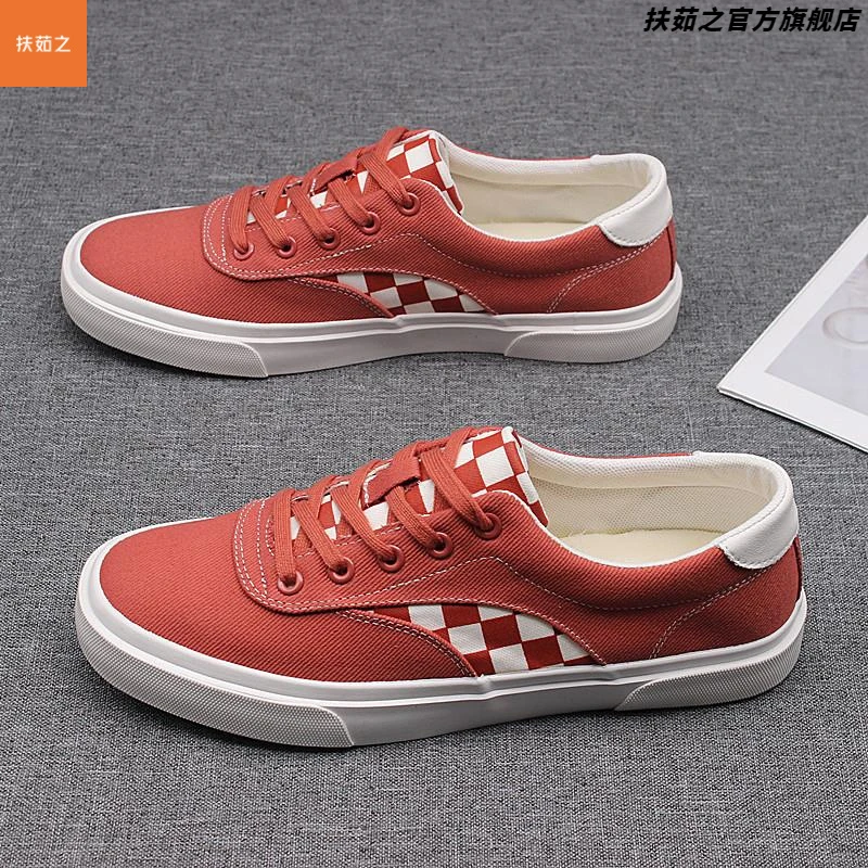2025春夏新款系带帆布鞋男休闲鞋韩版青少年经典百搭板鞋透气男鞋