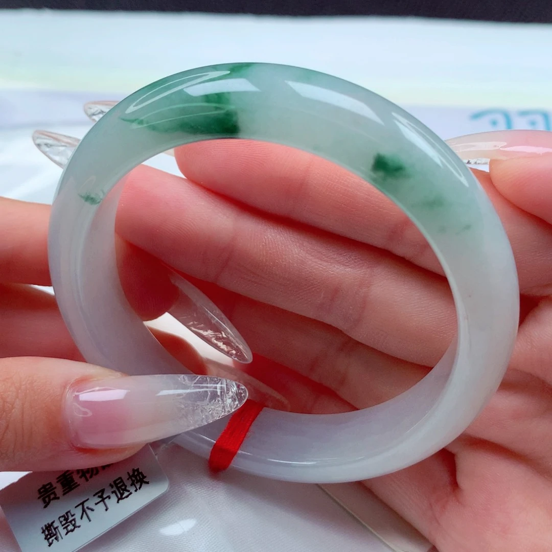 翡翠手镯未镶嵌天然缅甸翡翠A货手镯 65号