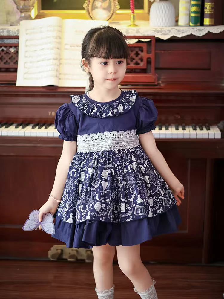 【宝蓝色洛丽塔】小女孩连衣裙女童洋气蓬蓬裙童装洛丽塔公主裙