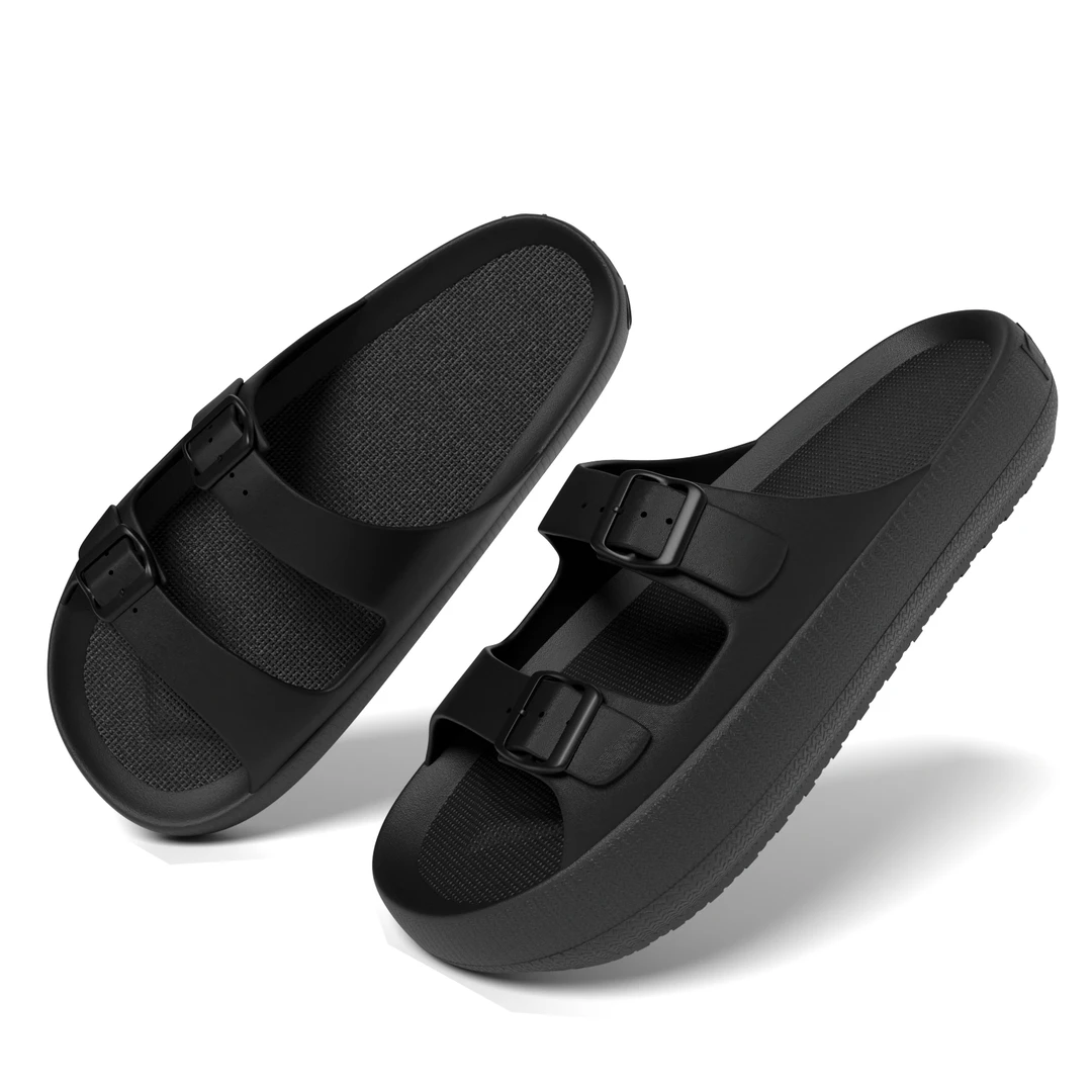 趣艺家双扣拖鞋女款2025新款外穿踩屎感凉拖鞋爆款情侣防滑厚底