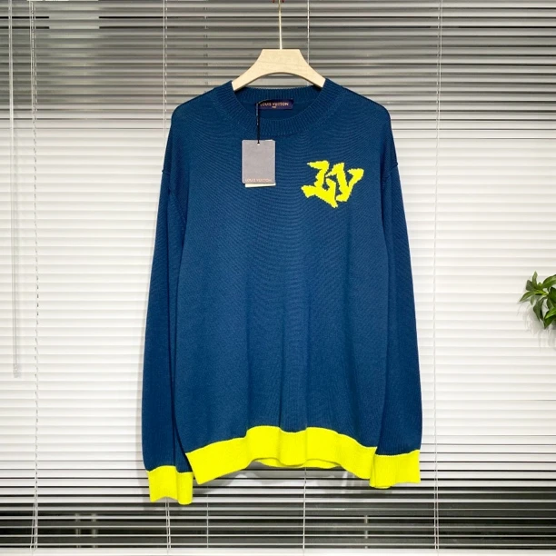 未使用 LouisVuitton/路易威登 嵌花字母logo 羊毛衫 XL码 a303