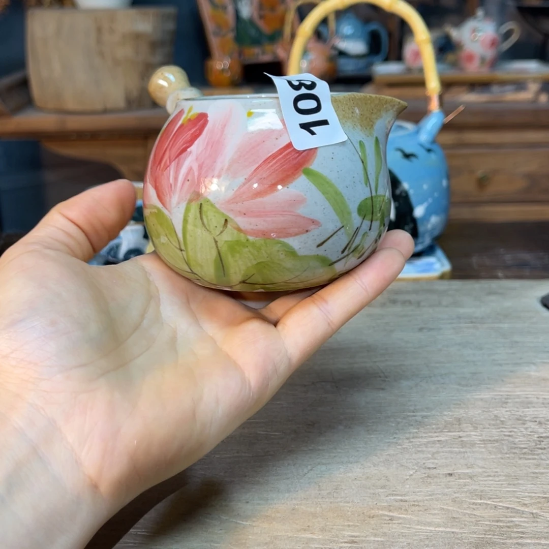 壶素浅陶瓷手工手绘