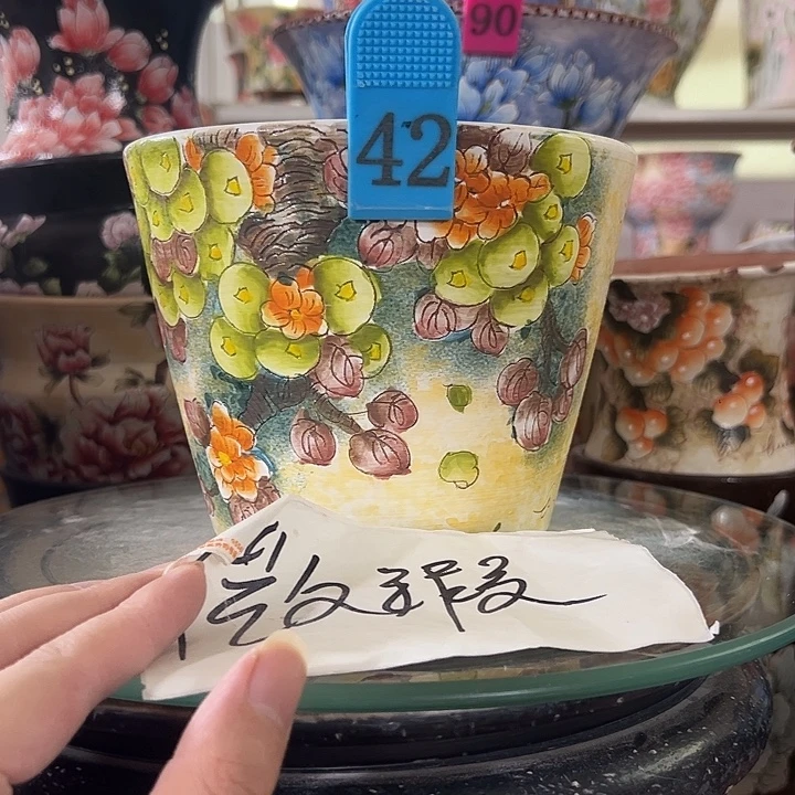 景德镇手绘花盆 满38包邮